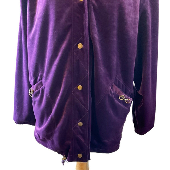 Current Seen Women's Large Purple Jacket Reversible Double Sided Velvet Feel - Picture 7 of 7